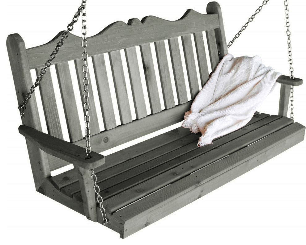Cedar Royal English Porch Swing, Gray Stain, 4 Foot