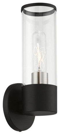 Banca 1 Light Black With Brushed Nickel Accent ADA Single Sconce