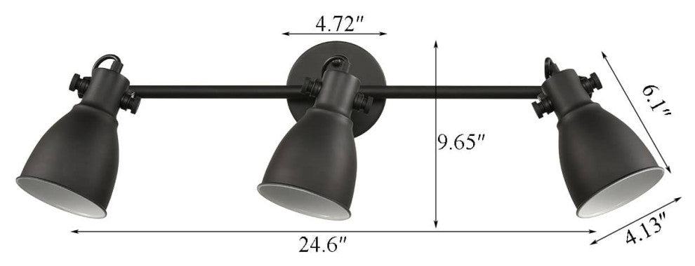 Black Wall Mounted Ceiling Tracking Lighting Industrial Style