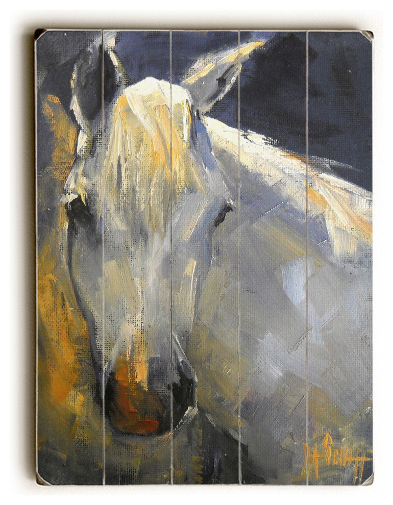 White Horse Wooden Sign