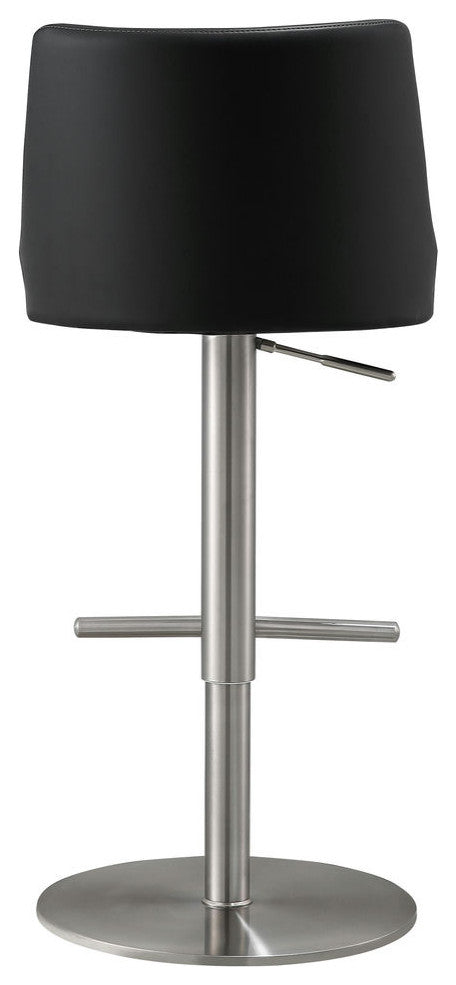 Reagan Black and Silver Adjustable Stool