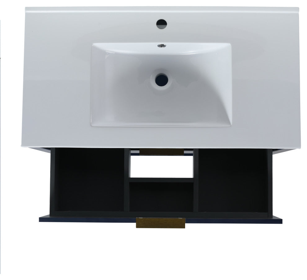 BNK 36" Freestanding Bathroom Vanity With 2 Soft-Close Drawers, 1 Shelf, 36"x18"