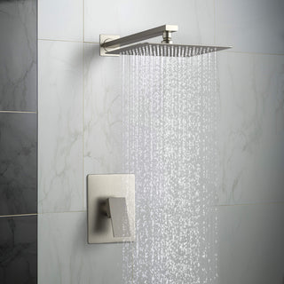 Cube Single Function Shower System, Rough, Valve, Brushed Nickel