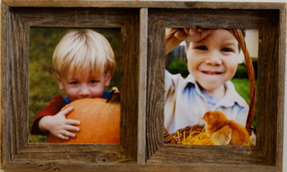 Collage Picture Frame Barn Wood Double Frame, 8x10