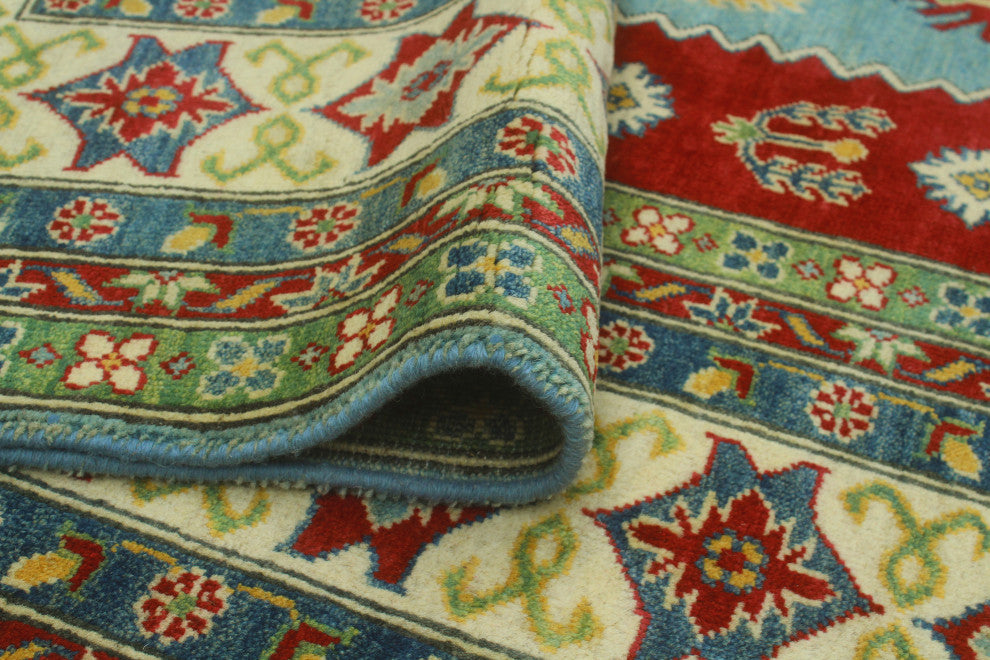 Kazak Tiger Lt. Blue/Ivory Rug, 8'4 x 11'3