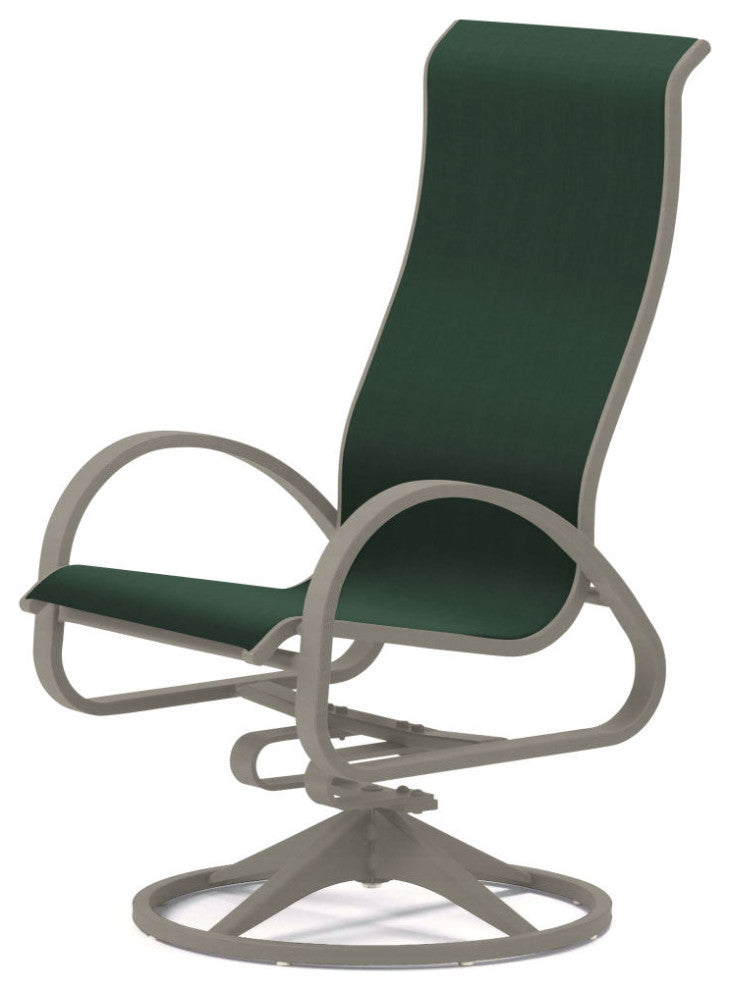 Aruba II Sling Supreme Height Swivel Rocker, Textured Warm Gray, Forest Green
