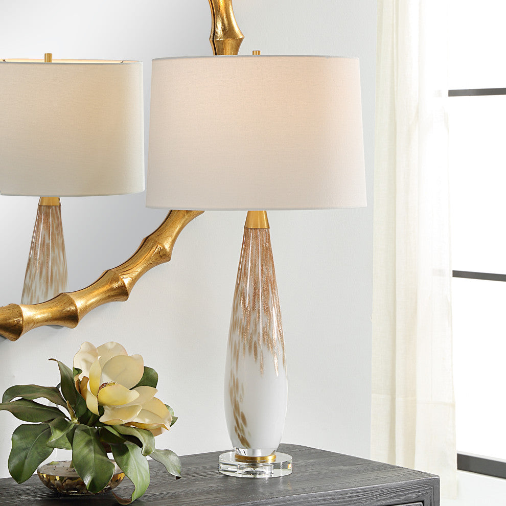 Uttermost Lyra White and Gold Table Lamp