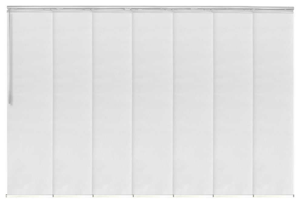 Chauky White 7-Panel Track Extendable Vertical Blinds 110-153"W
