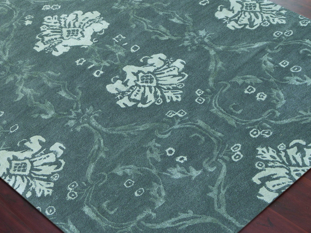 8" X10" X 0.5" Gray Wool Area Rug