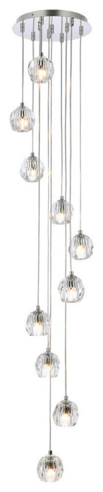 Lux Light 11" 10-Lights Chrome Pendant