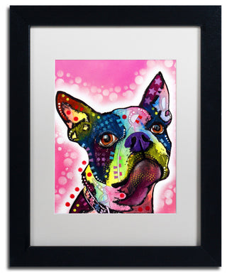 Dean Russo 'Boston Terrier' Framed Art, Black Frame, 11"x14", White Matte