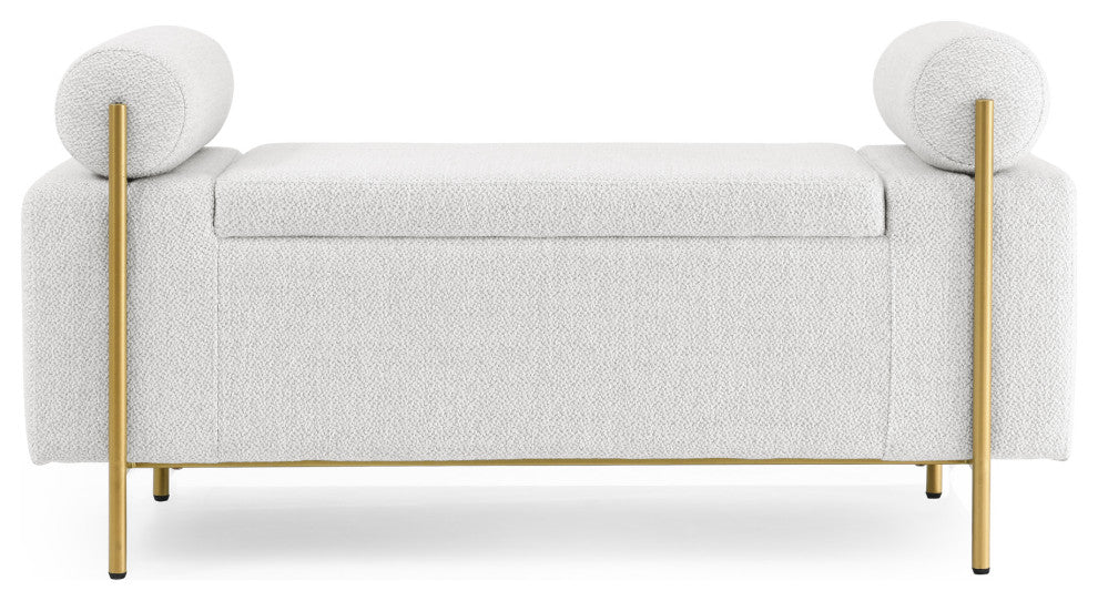 Gewnee Elegant Upholstered Linen Storage Bench