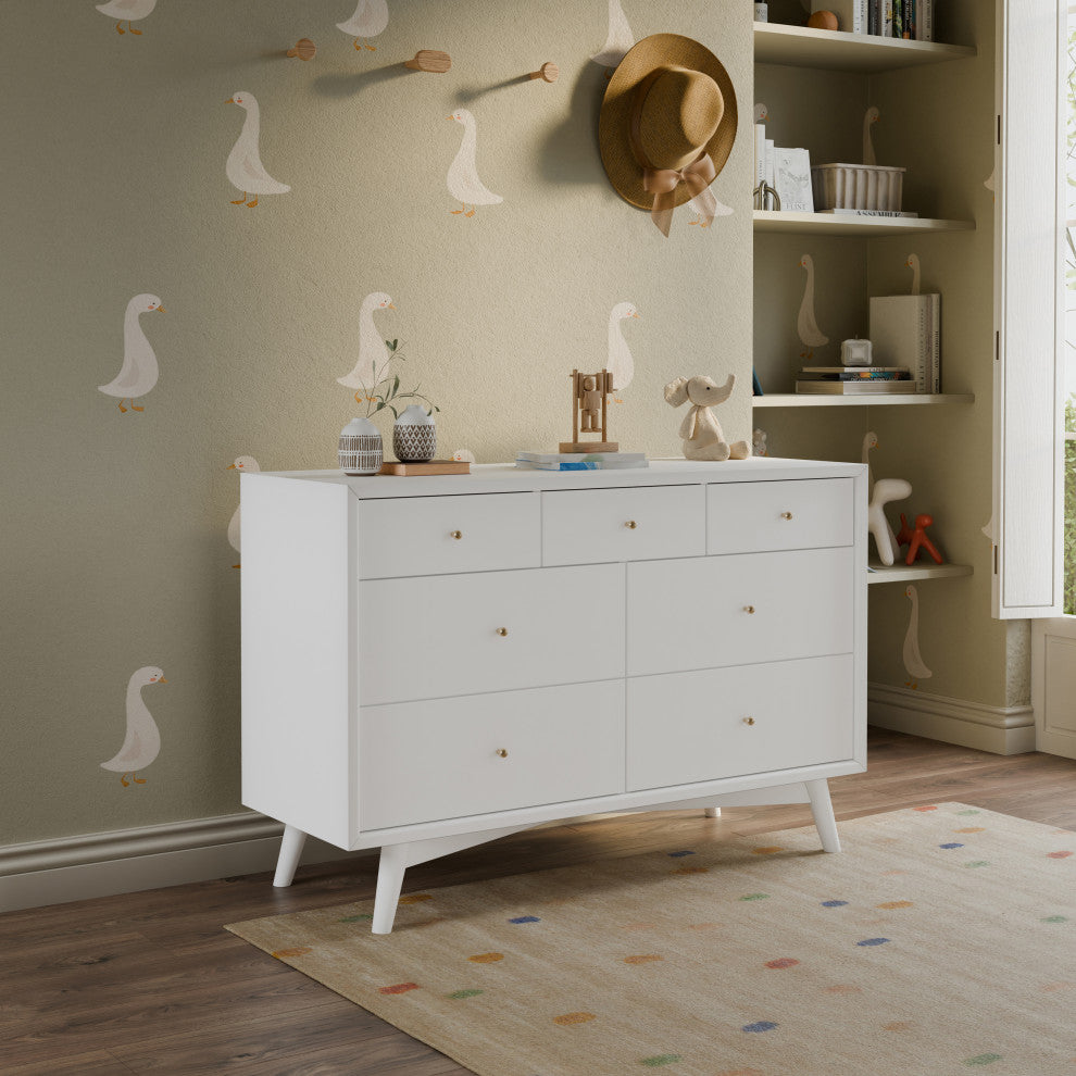 Palma 7-Drawer Assembled Double Dresser, Warm White