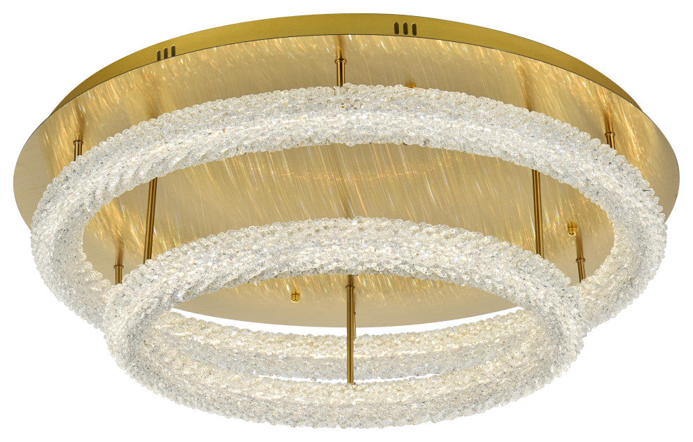 Home Living 33.5" LED Flush Mount, Satin Gold