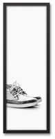 Black and White Sneakers 12x36 Black Framed Canvas