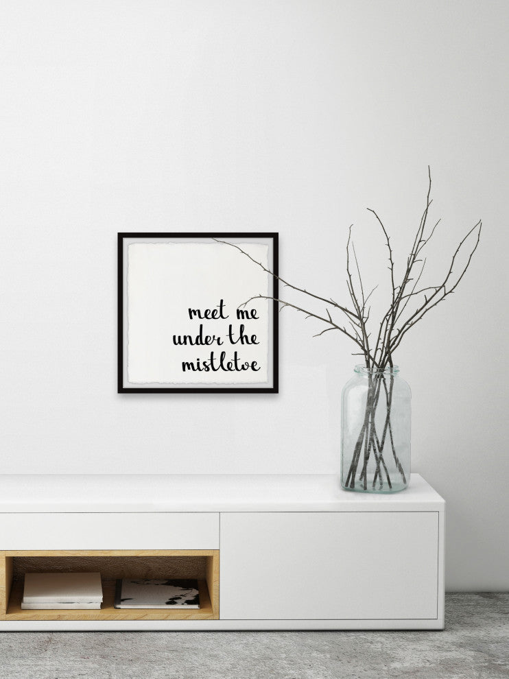 "Under the Mistletoe" Framed Painting Print, 18x18