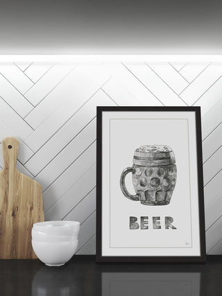 "Beer Foam II" Framed Painting Print, 30"x45"