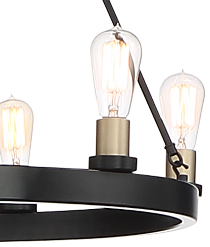 Farmhouse Vintage 6-Light Chandelier, Classic Black