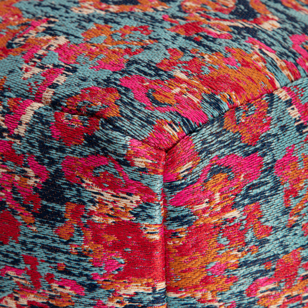 Tofino Red 20" x 20" x 20" Multicolor Pouf