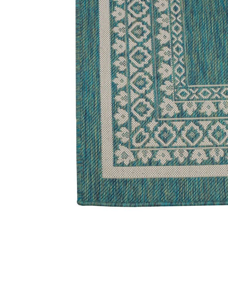 Outdoor Collection Oriental Accent Water Proof Rug, Ocean, 7'10"x10'