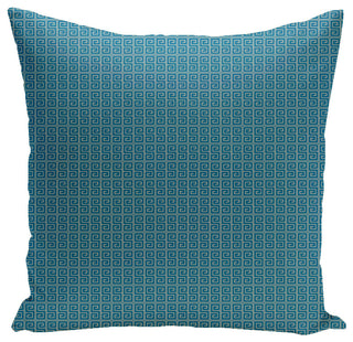 Geometric Decorative Pillow, Peacock Oatmeal, 20"x20"