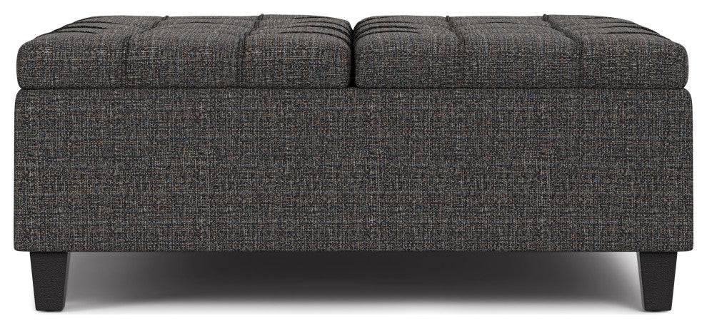 Harrison Large Square Coffee Table Storage Ottoman, Ebony