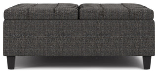 Harrison Large Square Coffee Table Storage Ottoman, Ebony