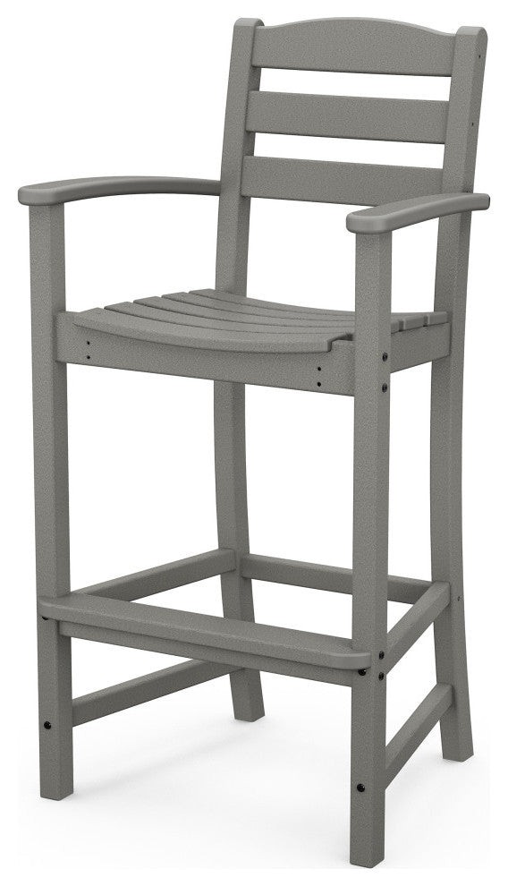 Polywood La Casa Cafe Bar Arm Chair, Slate Gray