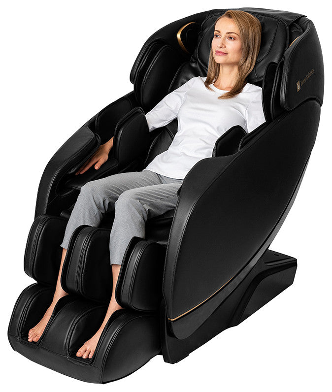 Jin 2.0 - Deluxe Heated SL Track Zero Wall Massage Chair, Black