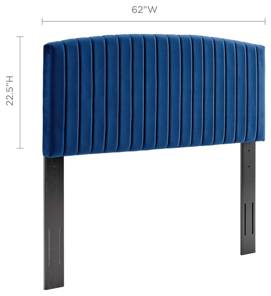 Rebecca Performance Velvet Full / Queen Headboard - Navy
