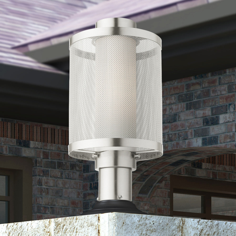 Livex Lighting Nottingham 1 Light Brushed Nickel Large Outdoor Post Top Lantern
