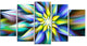 Dancing Multi Color Flower Petals, Floral Canvas Art Print, 60"x32", 5 Panels