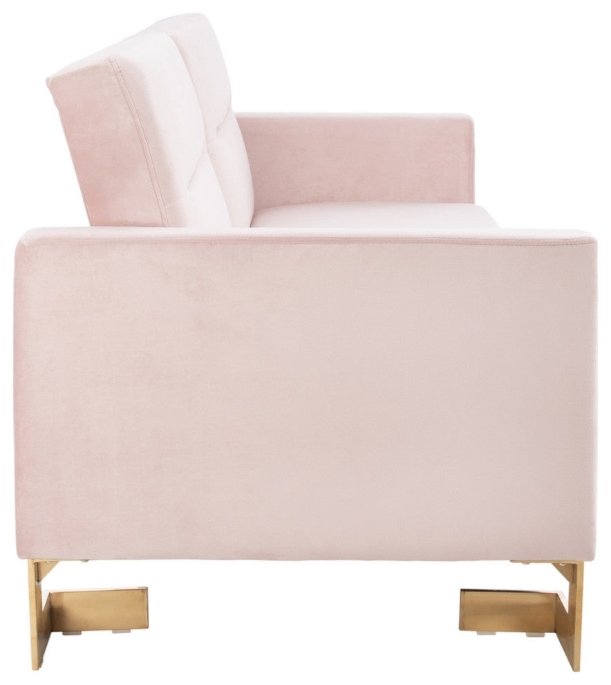 Safavieh Tribeca Foldable Futon Bed, Blush/Brass