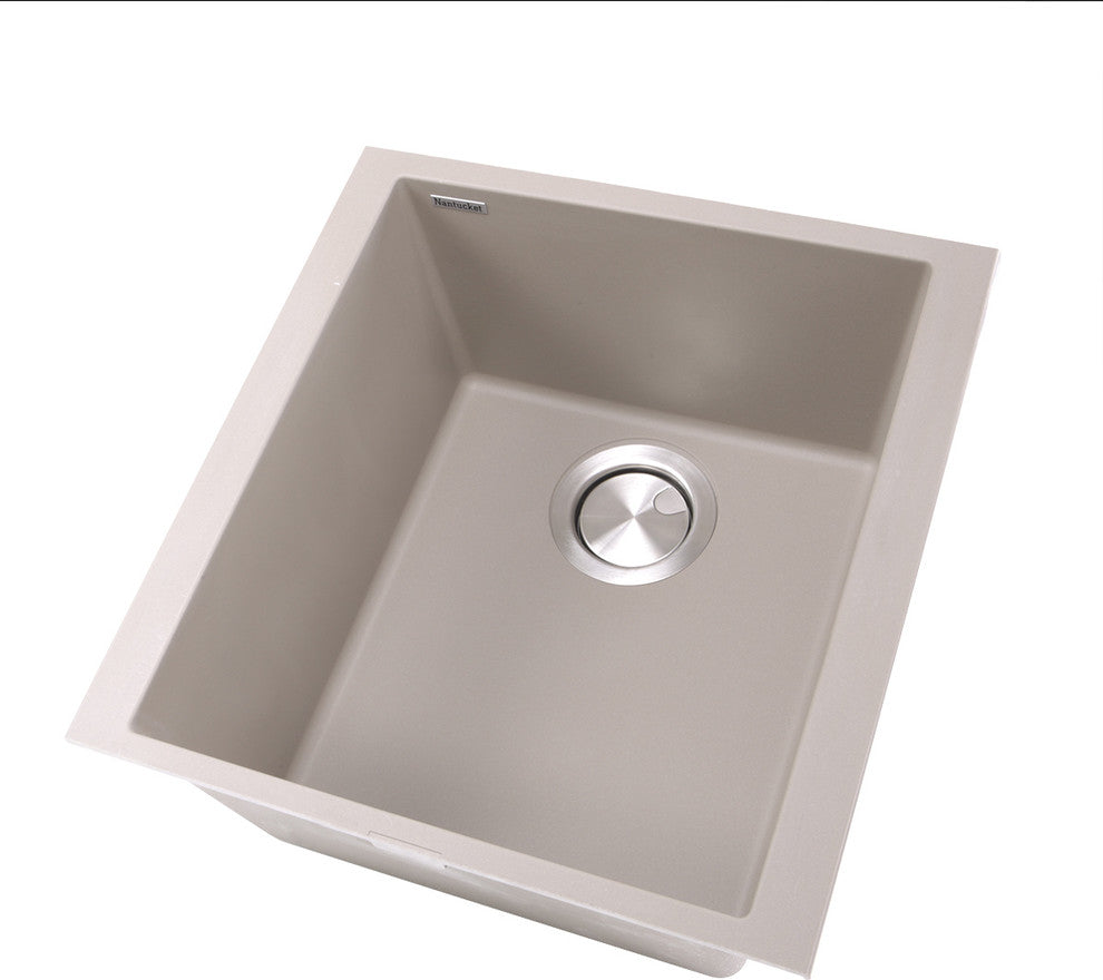 Nantucket Sinks 17" Single Bowl Undermount Granite Composite Bar-Prep Sink, Truf