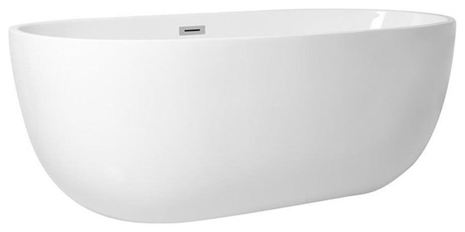 Elegant Decor Allegra 67" Iron and Nylon Soaking Roll Top Bathtub in White