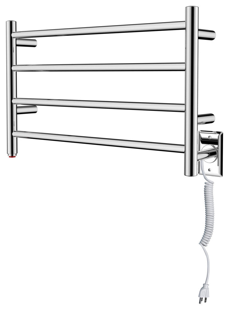 HEATGENE 4 Bar Wall-Mounted Plug-in / Hard-wiring Towel Warmer, Mirror Polish