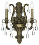 Crystorama 5563-AB-CL-MWP, 2-Light Wall Mount, Antique Brass