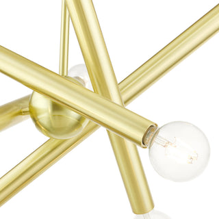 Satin Brass Modern, Urban, Sputnik, Dynamic, Timeless Chandelier
