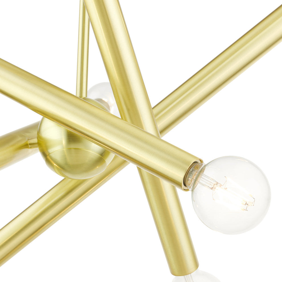 Satin Brass Modern, Urban, Sputnik, Dynamic, Timeless Chandelier