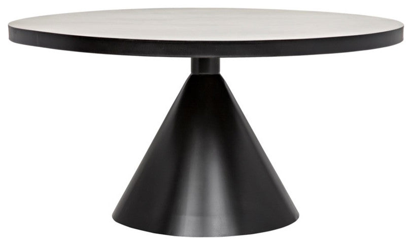 NOIR Furniture - Cone Dining Table, Black Metal - GTAB523MTB