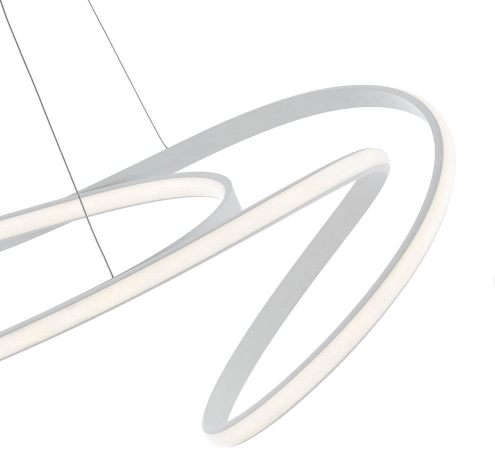 Moscow Dimmable Integrated LED Chandelier, White, Smart Dimmer Included