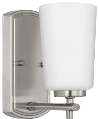 Adley Collection One-Light Brushed Nickel Etched Opal Glass Bath Vanity Light