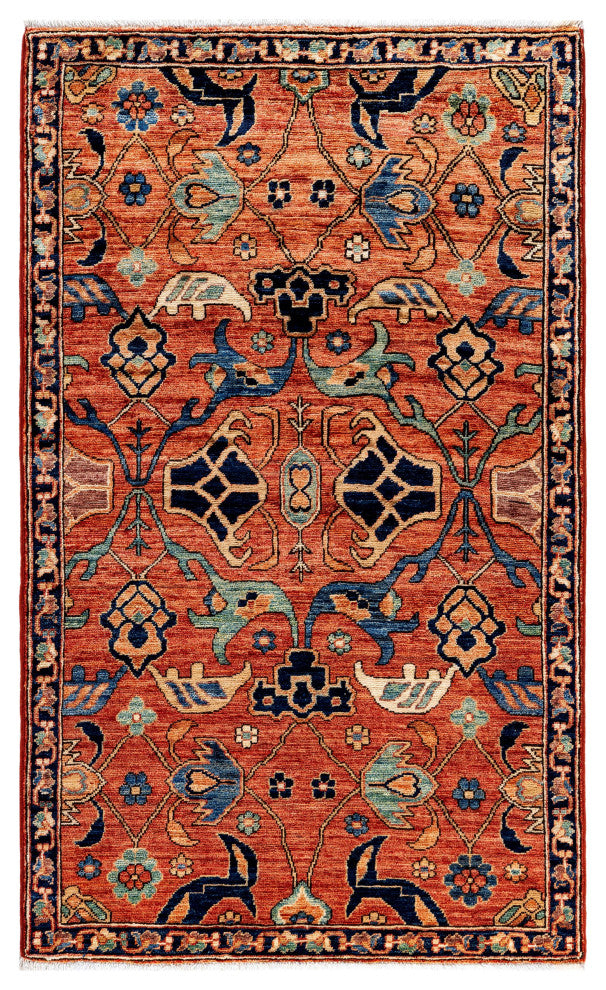 Serapi One-of-a-Kind Hand-Knotted Area Rug Red, 3'3" x 5'4"