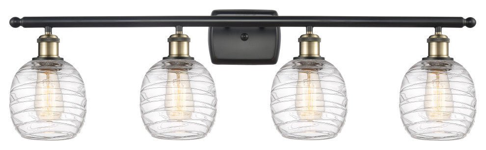 Innovations 516-4W-BAB-G1013-LED 4-Light Bath Vanity Light, Black Antique Brass