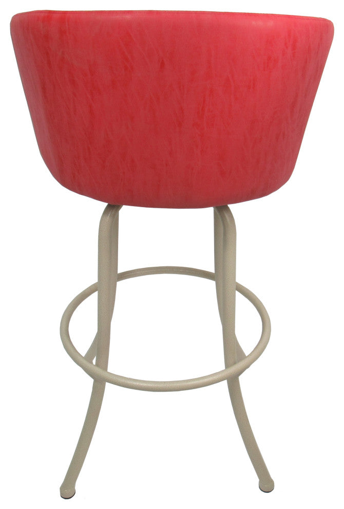 Swivel Counter Metal Bar Stool, Joey, Ruby/Beige, 26"