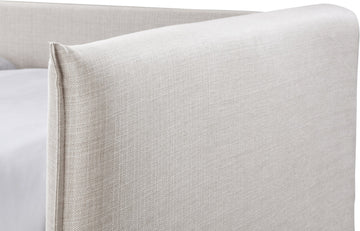 Colton Linen Textured Fabric Upholstered Daybed, Cream