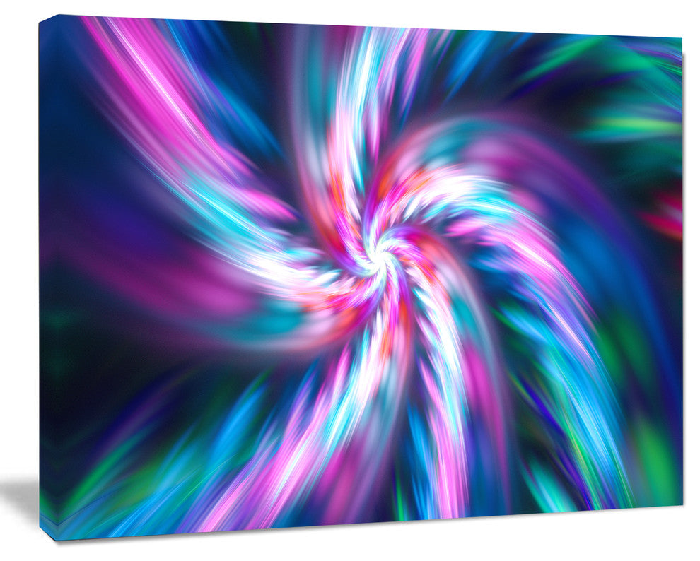 Dancing Multi Color Fractal Flower, Large Floral Canvas Art Print, 60x40