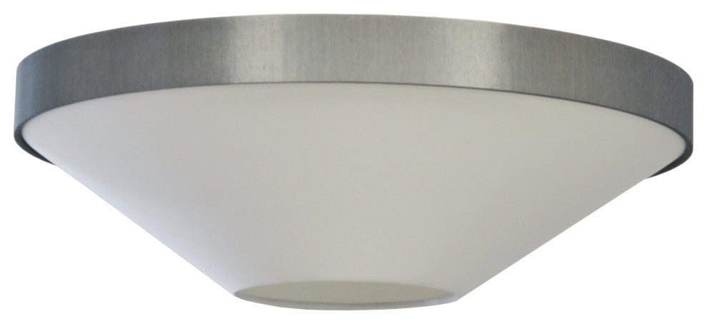 3-Light White and Gray Contemporary Flush Mount