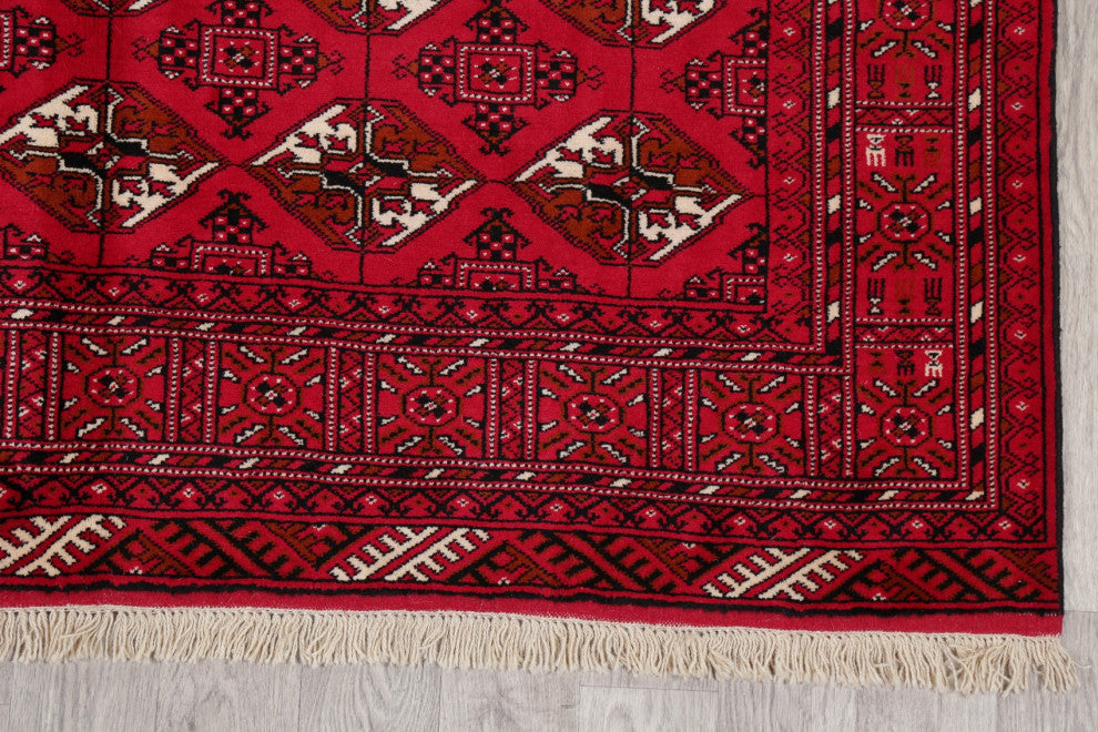 Balouch Oriental Persian Traditional Hand-Knotted Area Rug, Red, 9'4"x6'8
