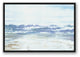 Blue Beach Waves 24x36 Black Floating Framed Canvas